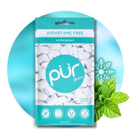 Pür žvýkačky s xylitolem Wintergreen, 55 ks