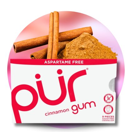 Pür žvýkačky s xylitolem Cinnamon, 9 ks