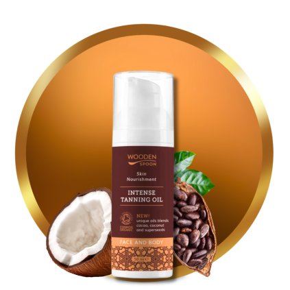 Olej pro intenzivní opálení Wooden Spoon (přírodní podpora opálení), 50 ml