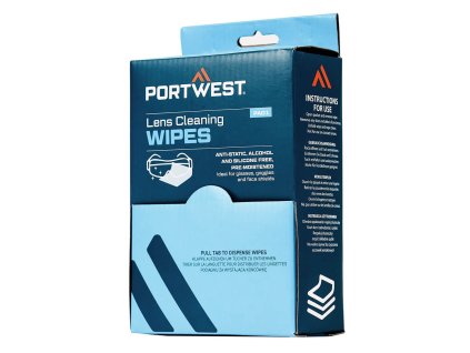 PA01 Vlhčené čistící ubrousky na ochranné brýle Portwest