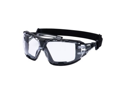 PR02 Čiré ochranné brýle Portwest Anthracite Wraparound Plus