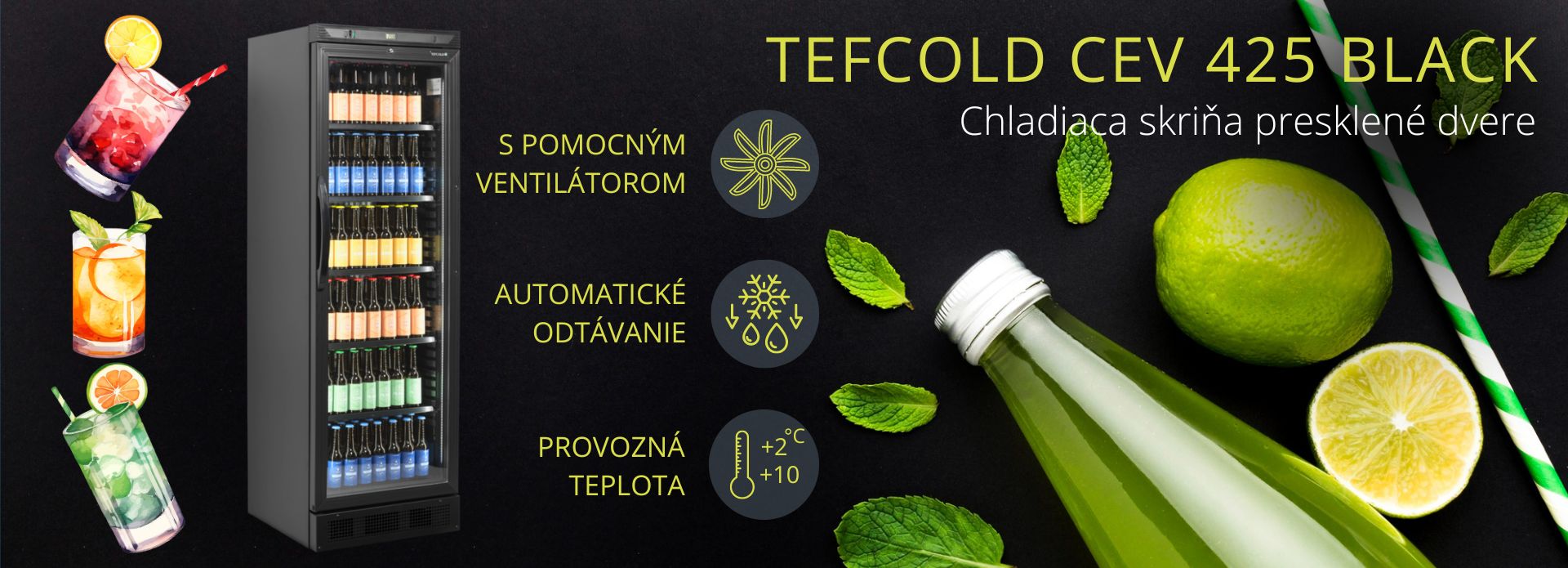 Chladiaca skriňa presklenná