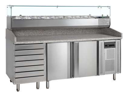 TEFCOLD PT 1310 + VK38-200  Chladiaci pizza stôl s nadstavbou