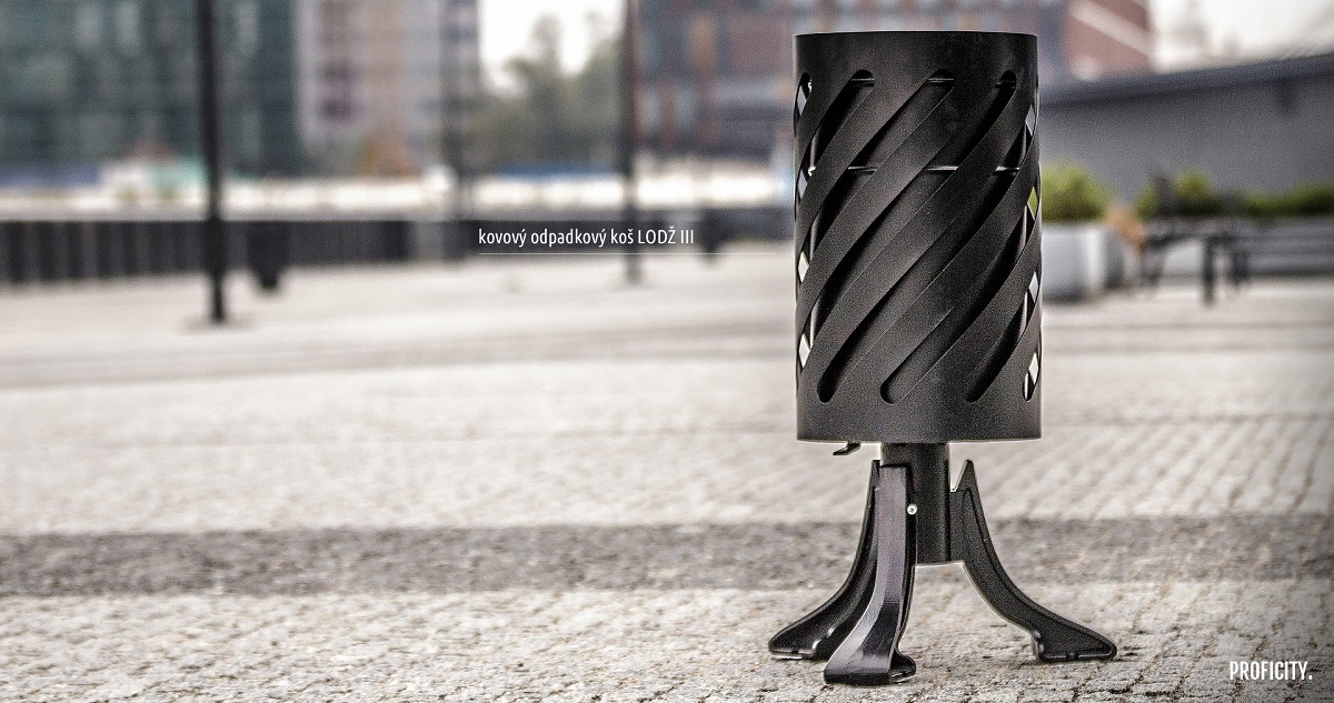 Ocelová venkovní odpadkový koš