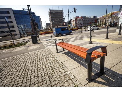 Kovová lavička Centurion bez opěradla (Barevná kombinace Teak)