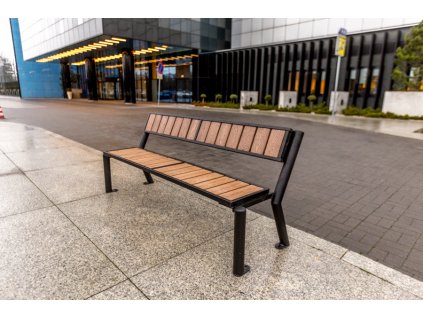 Kovová lavička Gladiator WPC/Dřevoplast  (Barevná kombinace Hnědá)