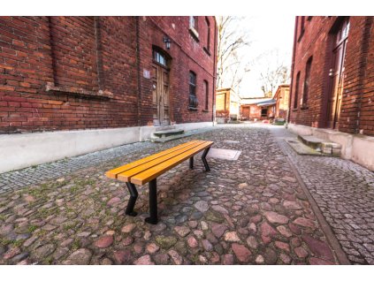 Kovová lavička Gladiator bez opěradla (Barevná kombinace Teak)