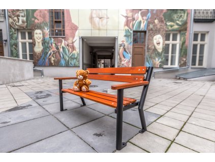 DĚTSKÁ LAVIČKA RUMCAJS S DŘEVĚNOU LOKETNÍ OPĚRKOU (Barevná kombinace Teak)