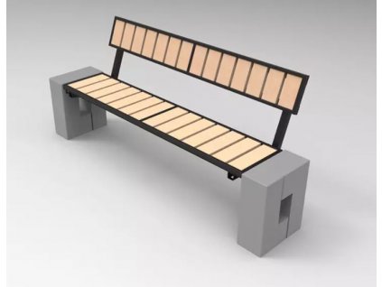 betonová lavička roma dřevoplast wpc