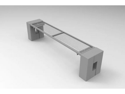 betonová lavička kovový sedák