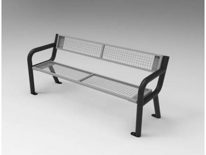 Kovová lavička Viking solid kovový sedák mřížka