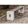 Betonová lavička Roma WPC bez opěradla (Barevná kombinace Palisandr)