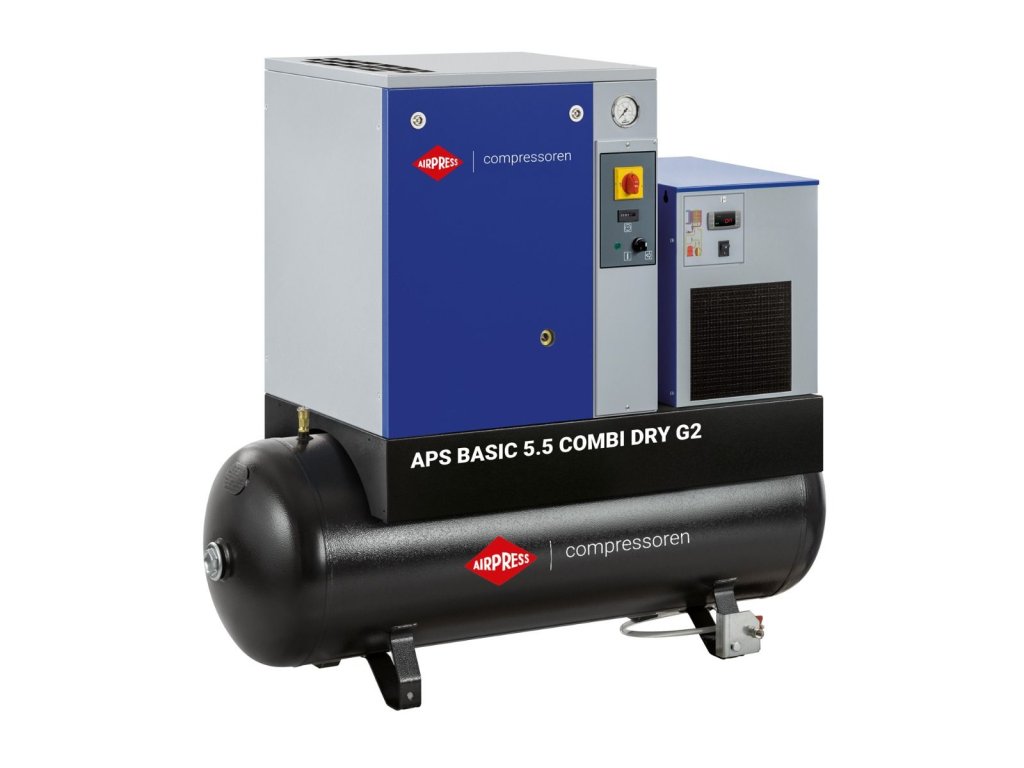 Šroubový kompresor APS 5.5 Basic G2 Combi Dry 10 barů 5,5 KM/4 kW 516 l/min 200 l 362955