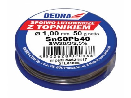 Spájkovací cín s tavidlom,1.0mm, 50g, 60%SN, Pb40Sn60