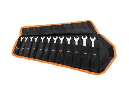 Kľúče očkoploché s račňou 8 19mm 12ks, mäkké puzdro 09 345 (1)