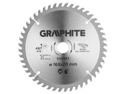 Kotoučová pila ve tvaru V, 165 x 1.4 x 2,0 x 20 mm, 48 zubů 55H687