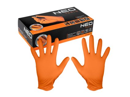 Perforované nitrilové rukavice, oranžové, 50 kusů, velikost XL 97-690-XL