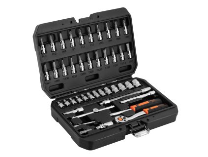 Nástrčné kľúče , 1/4 "CrV súprava 46SK 10-004