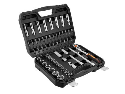 Nástrčné kľúče 1/2 ", CrV súprava 58 ks 10-042