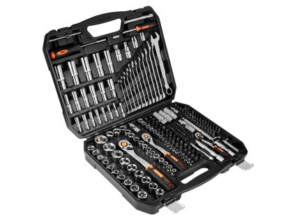 Nástrčné kľúče 1/2", 3/8", 1/4", súprava 219 ks, CrV 10-076