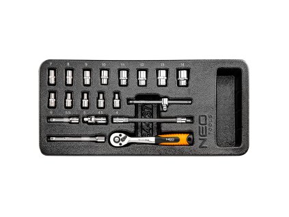 Nástrčné kľúče 1/4", súprava 19 ks 84-237