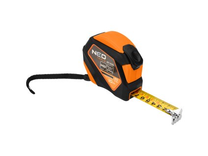 Oceľový meter 10 m x 25 mm, automatické blokovanie, tlačidlo stop, magnet 67-235