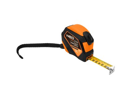 Oceľový meter 5 m x 25 mm, automatické zamykanie, tlačidlo stop, magnet 67-233