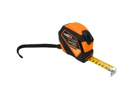 Valcovaný oceľový meter 7,5 m x 25 mm, automatický zámok, tlačidlo stop, magnet 67-234
