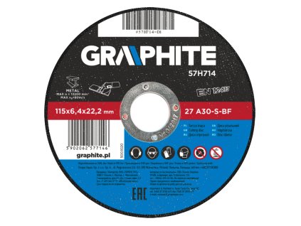 Brusný kotouč na kov, 115 x 6.4 22.2 mm, 27 A30-S-BF 57H714