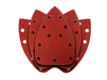 Brusný papír se suchým zipem delta 140 x 140 x 80 mm, K100, 5 ks, s otvory 54H012