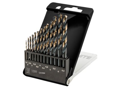 Vrtáky do kovu HSS-CNC, 124°, "Pro-Tec", 1.5 - 6.5 mm, sada 13 ks 55H088