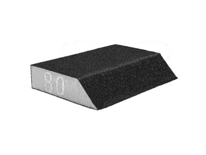 Brusná houba 125 x 25 x 90 mm, K80, šikmá 55H922