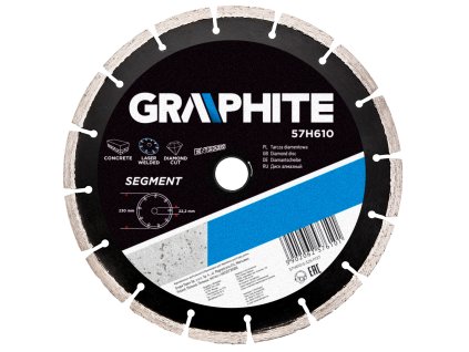 Diamantový kotouč, 230 22.2 mm, segmentový a laserem svařovaný 57H610