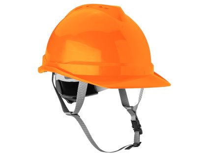 Průmyslová přilba s řemínkem pod bradou, oranžová 97-225