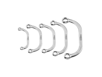 Očkové klíče, zakřivené 9-22 mm, sada 5 ks 09-176