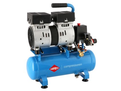 Malý bezolejový dvoupístový kompresor L 6-105 8 bar 0,6 HP/0,45 kW 48 l/min 6 l tichý 36738