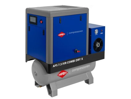 Šroubový kompresor APS 7,5 IVR Combi Dry X 10 barů 7,5 KM/5,5 kW 170-760 l/min 200 l