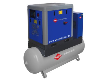 Šroubový kompresor APS 10 IVR Combi Dry X G2 10 bar 10 HP/7.5 kW 380-1050 l/min 500 l 369212-IVR-G2