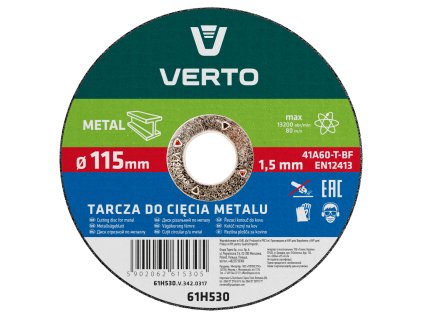 Řezací kotouč na kov T41, 115 x 1,5 x 22 mm 61H530