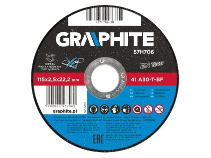 Řezací kotouč na kov, 115 x 2.5 22.2 mm, 41 A30-T-BF 57H706