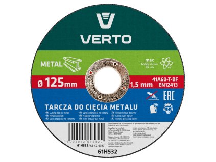 Řezací kotouč na kov, 125 x 1,5 x 22.2 mm 61H532