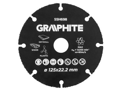 HM řezný kotouč na dřevo a plasty 125 x 22,2 mm 55H698