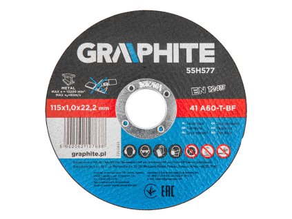 Řezací kotouče na kov 115 x 1,0 x 22,2 mm, 41 A60-T-BF, 10 ks fólie 55H577