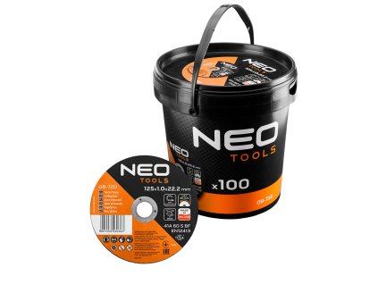 Řezné kotouče na kov/INOX 125 x 1,0 x 22,2 mm, 41 A60-S-BF, 100 ks kbelík. Vyrobeno v PL 08-722