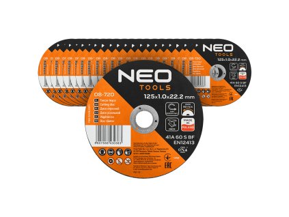 Řezné kotouče na kov/INOX 125 x 1,0 x 22,2 mm, 41 A60-S-BF, 25 ks v kartonu. Vyrobeno v PL 08-720
