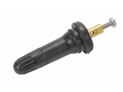 Gumový ventil TPMS pro OEM snímač Schrader TR413, zcela nový s chromovým uzávěrem - DVA SAMOSTATNÉ ČÁSTI (ventil a hliníkový uzávěr)