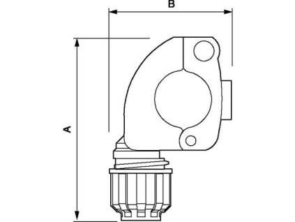 Příruba na odbočku trubky fi 40 x 25 mm 9ALRBP4025