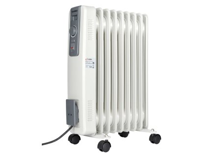 Elektrický olejový radiátor s 9 rebrami, výkon 2000 W, biela farba TA920