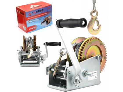 Navijak, lanový navijak s kľukou 1588 kg 3500 LBS, dvojstupňový 10 m TA407