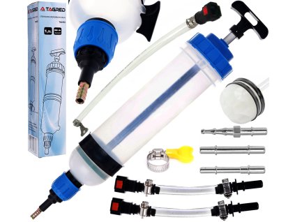 Ručná olejová nádrž, odsávačka, striekačka na olej + adaptéry + rýchlospojky 1500 ml TA4153